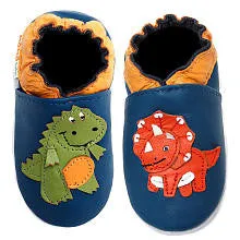 Momo Baby Boys Soft Sole Leather Shoes - Dinosaur