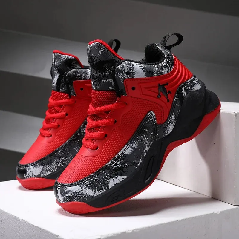 New Kids' Basketball Shoes – Breathable, Comfortable Sport Sneakers for Boys & Girls, Ideal for Outdoor Play and Gym Activities