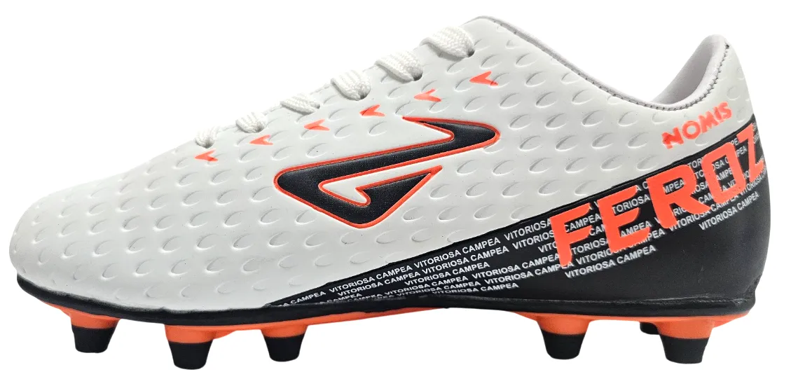 NOMIS KID'S FEROZ WHITE/BLACK FOOTBALL BOOTS