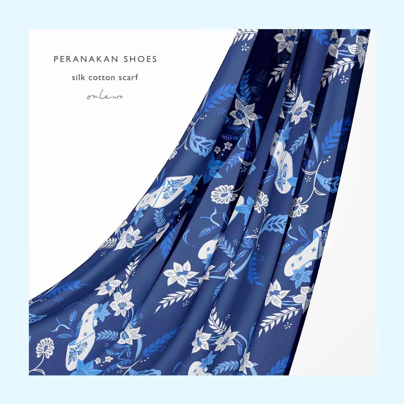 ‘PERANAKAN SHOES’ Silk Cotton Scarf