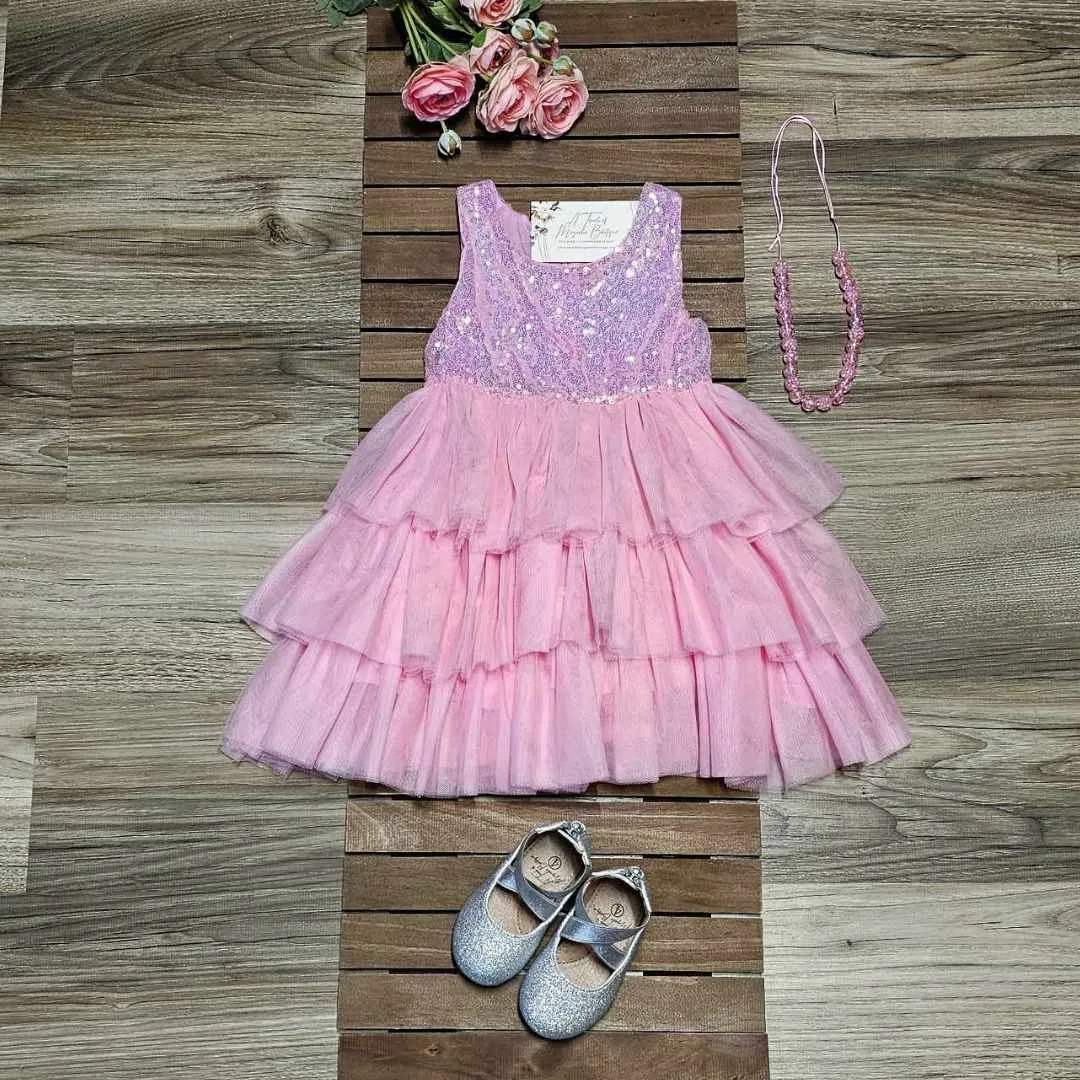 Pink Sequin Tulle Dress