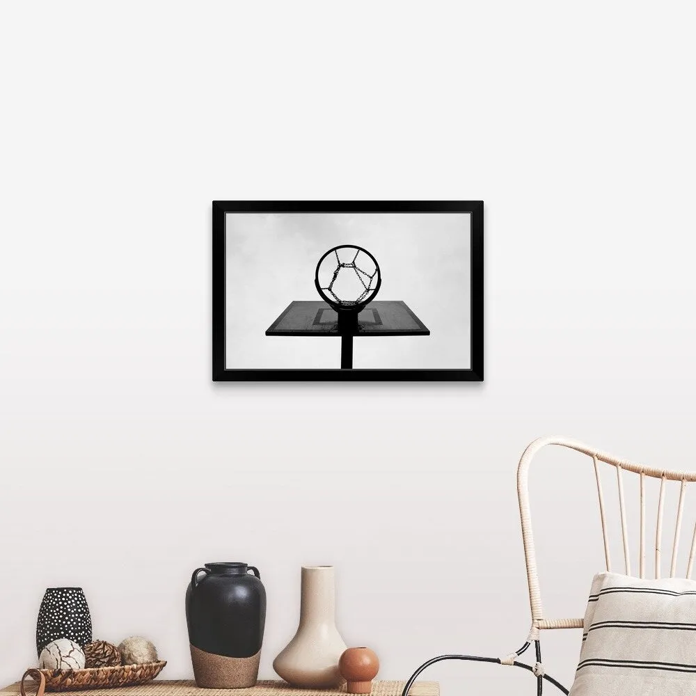 "Basketball hoop." Black Framed Print