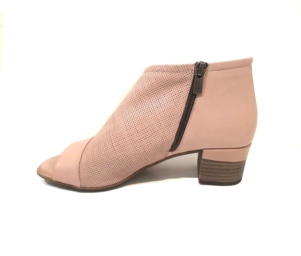 Sala Europe Norwich Skin Light Pink Open Toe Zip Court Shoe Made In Turkey