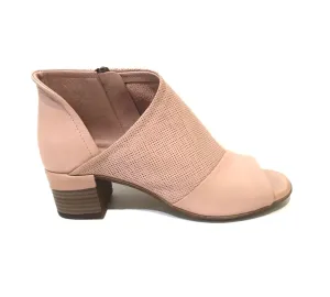 Sala Europe Norwich Skin Light Pink Open Toe Zip Court Shoe Made In Turkey