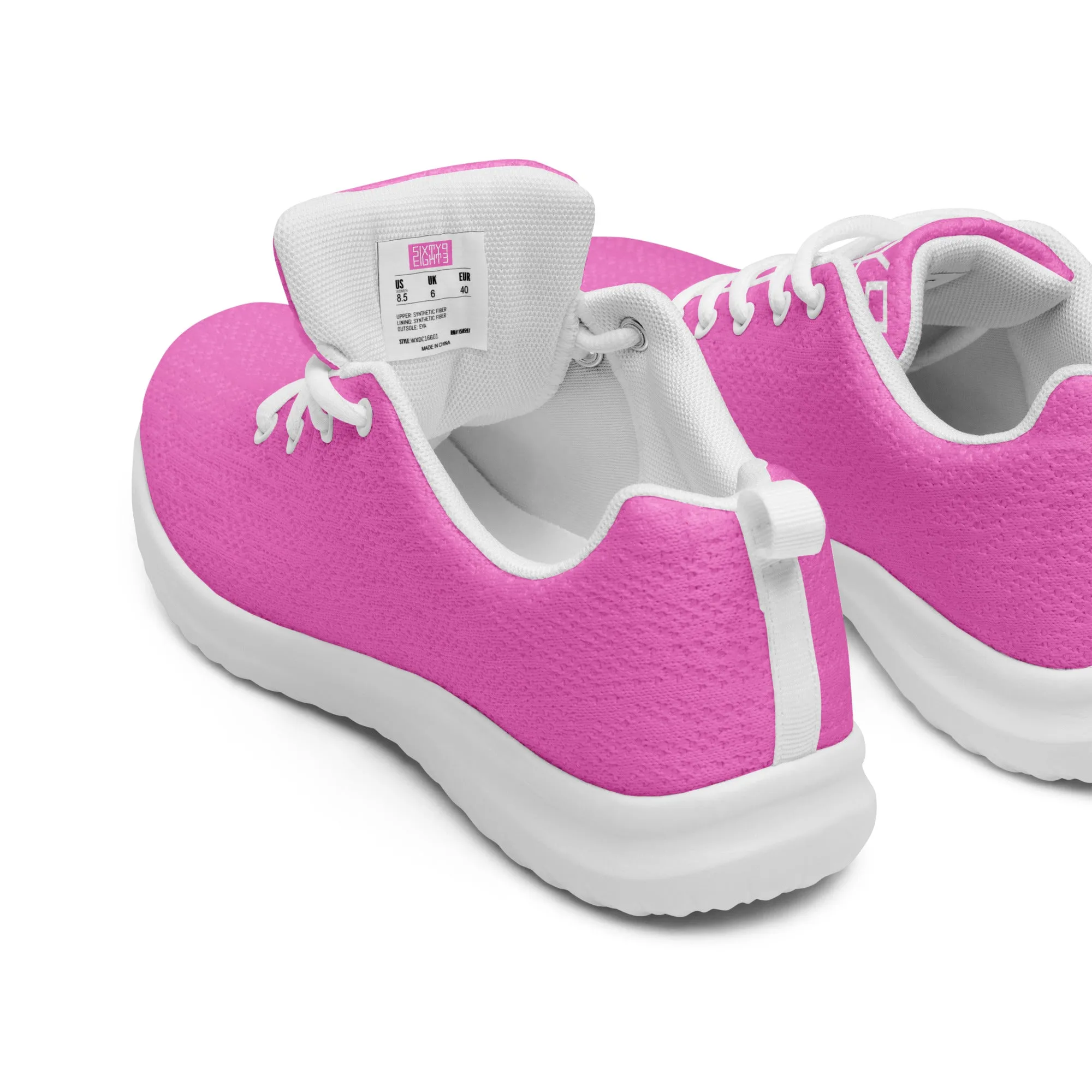 Sixty Eight 93 Logo White Pink Women’s Athletic Shoes