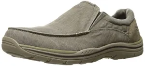 Skechers mens Expected Avillo Slip On Loafer, Khaki Canvas/Suede, 12 X-Wide US