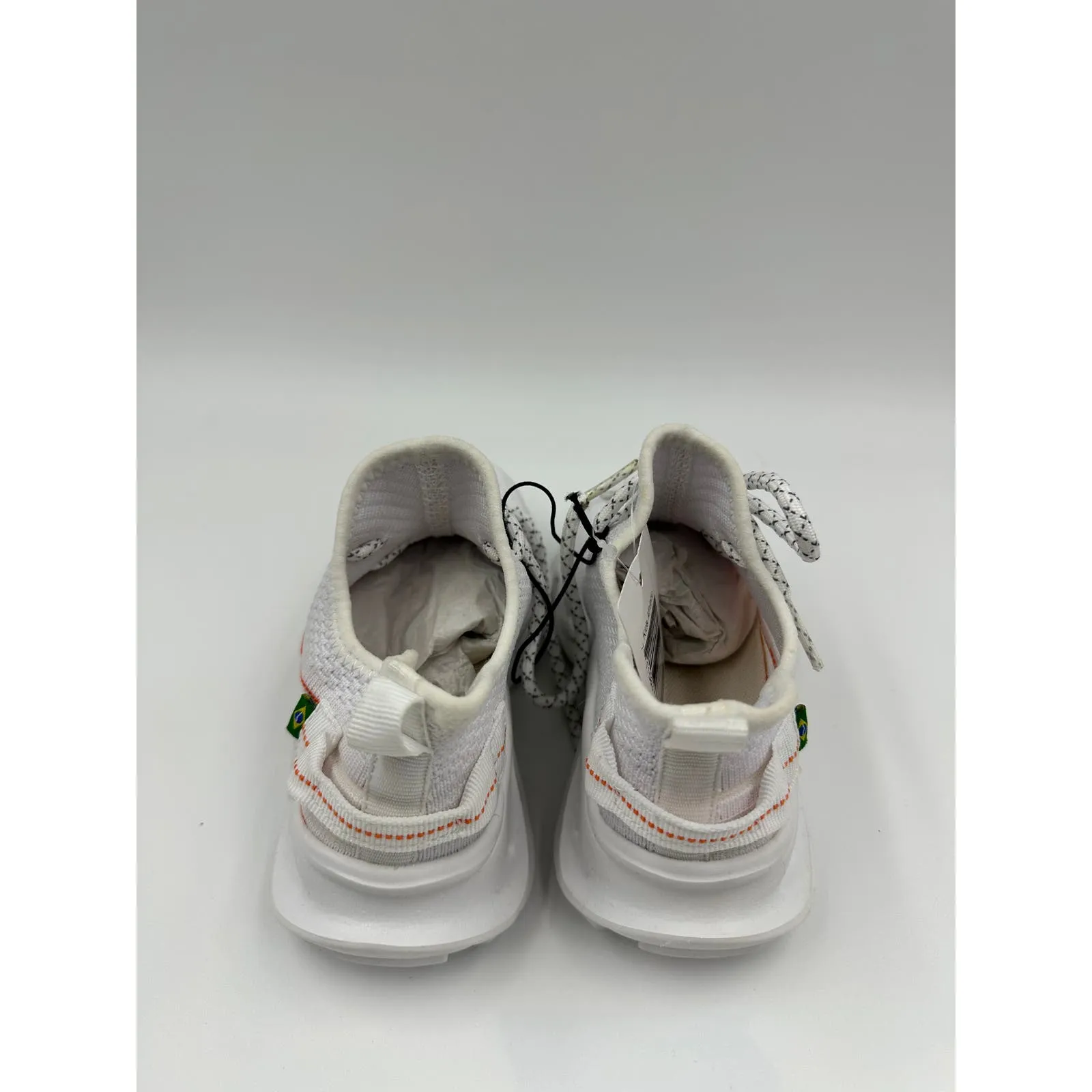 Small Kid Size 10, White Slip-on Sneakers, White Sole and Laces