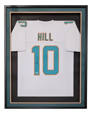 Tyreek Hill Miami Signed Framed Custom White Football Jersey BAS ITP