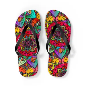Vibrant Mandala Flip Flops - Summer Style