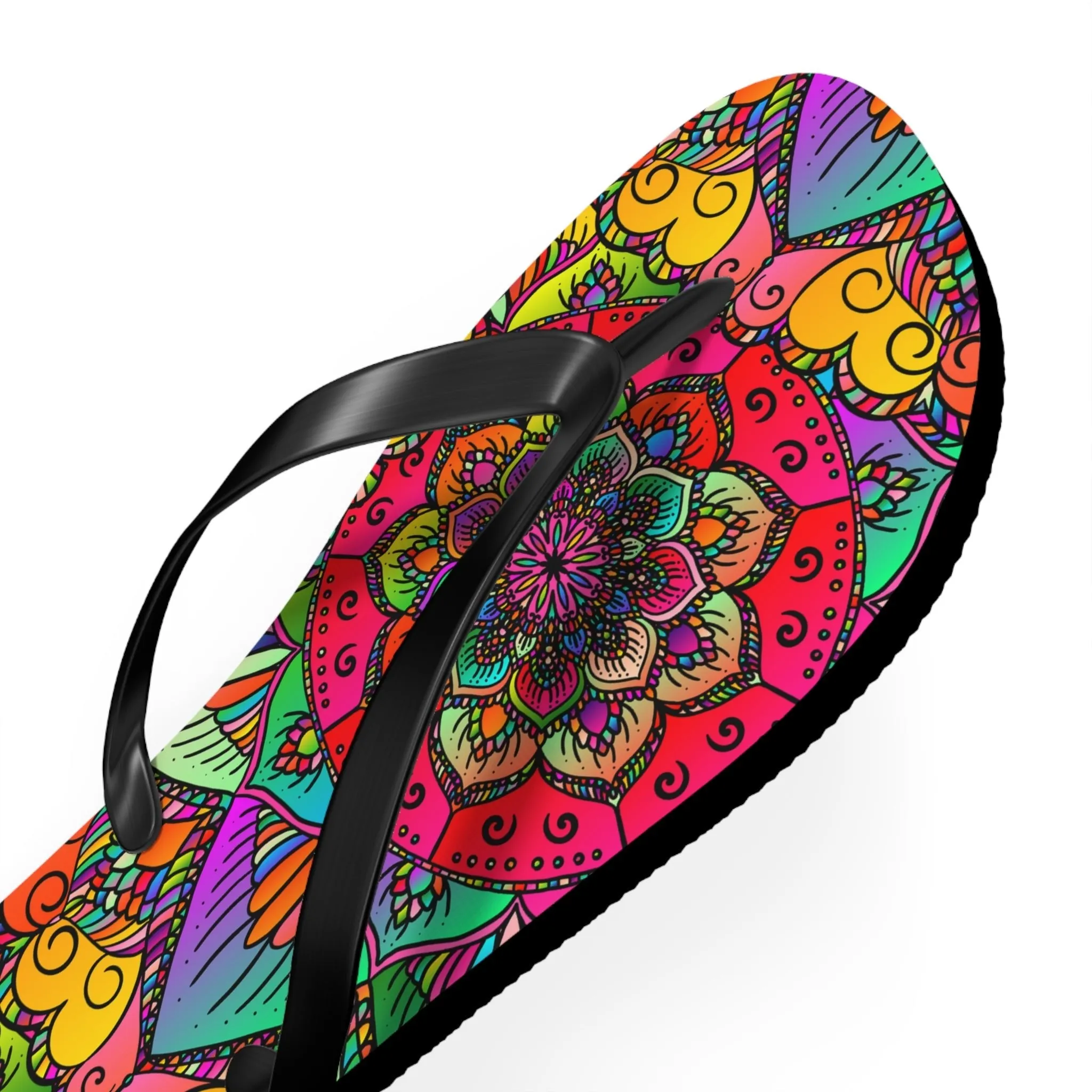 Vibrant Mandala Flip Flops - Summer Style