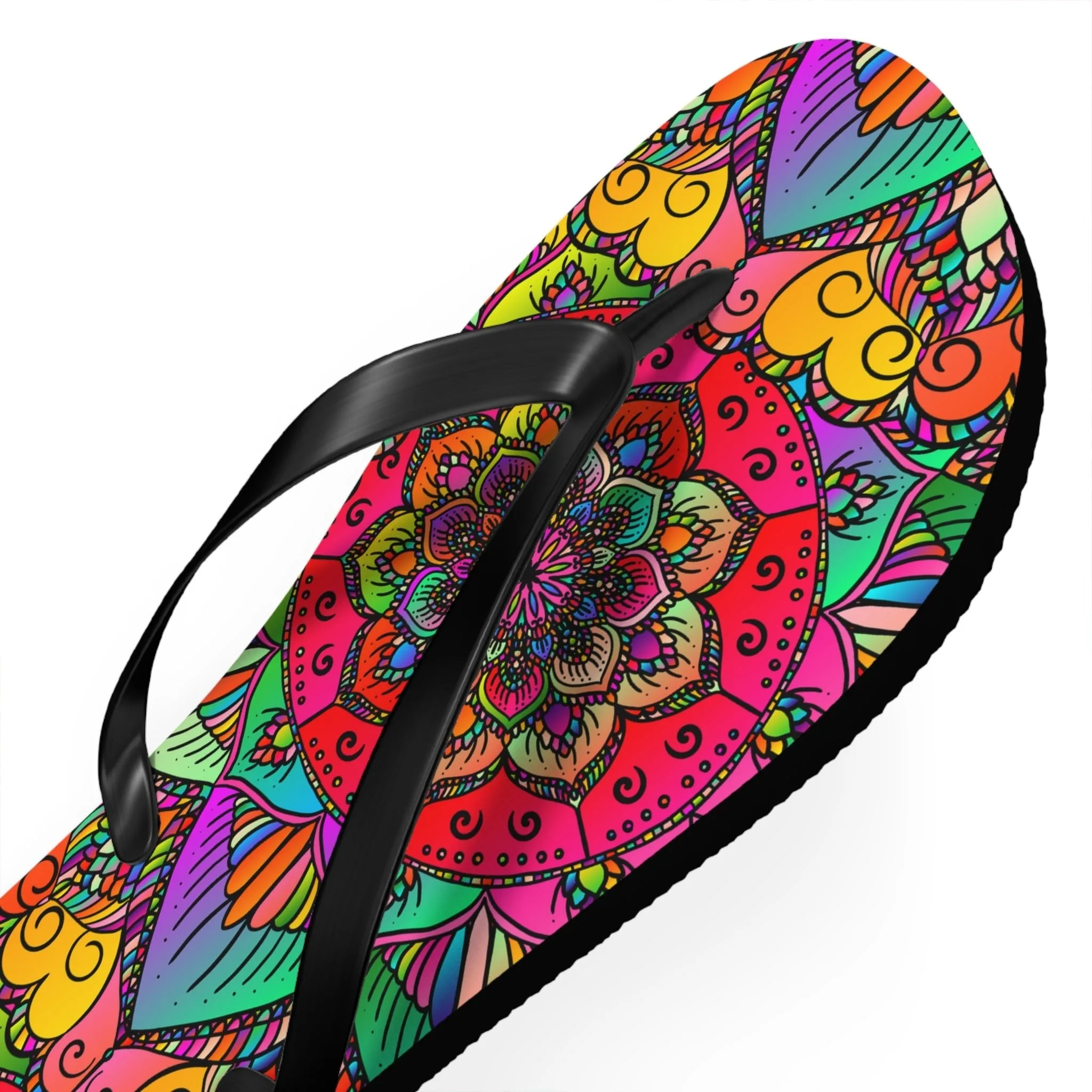 Vibrant Mandala Flip Flops - Summer Style
