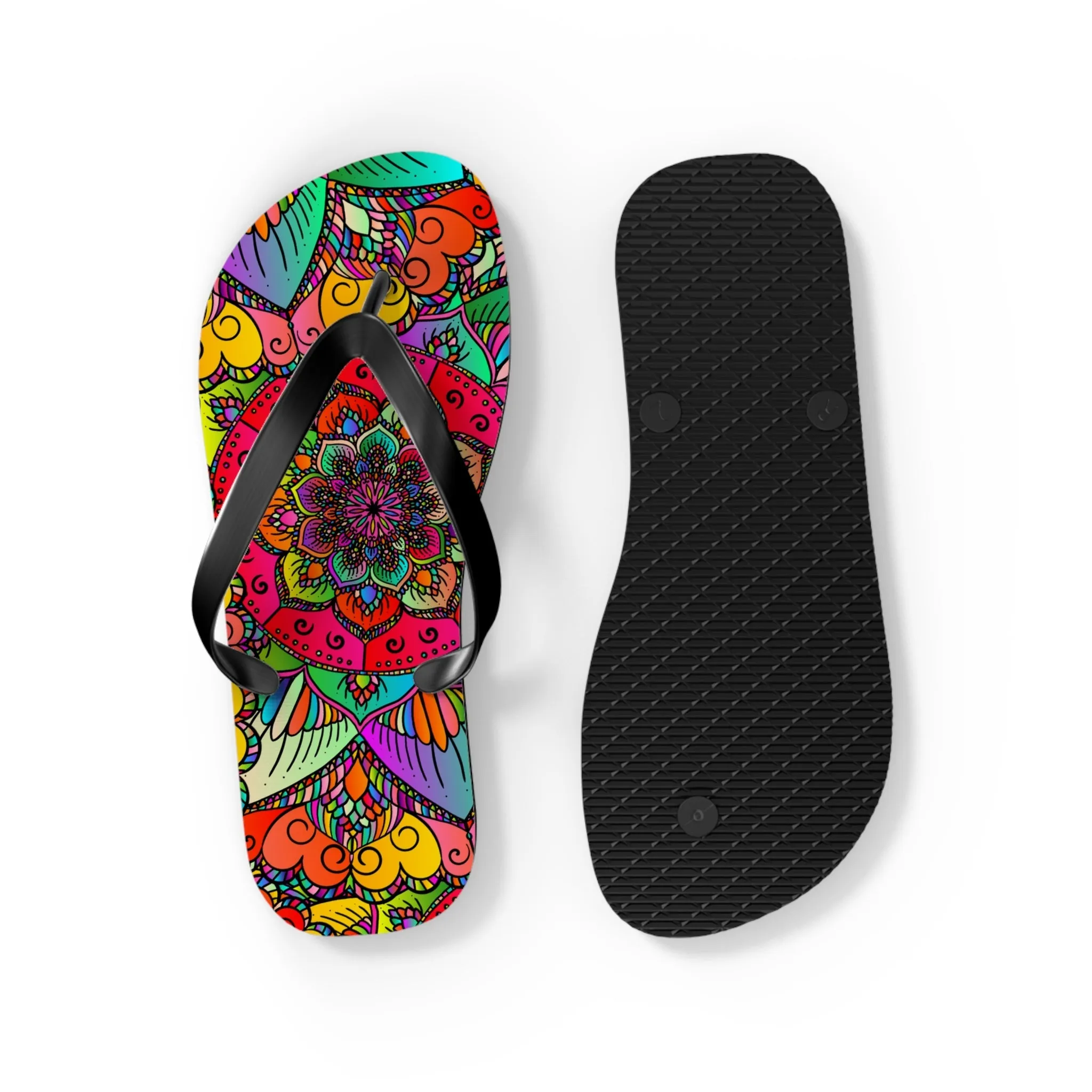 Vibrant Mandala Flip Flops - Summer Style