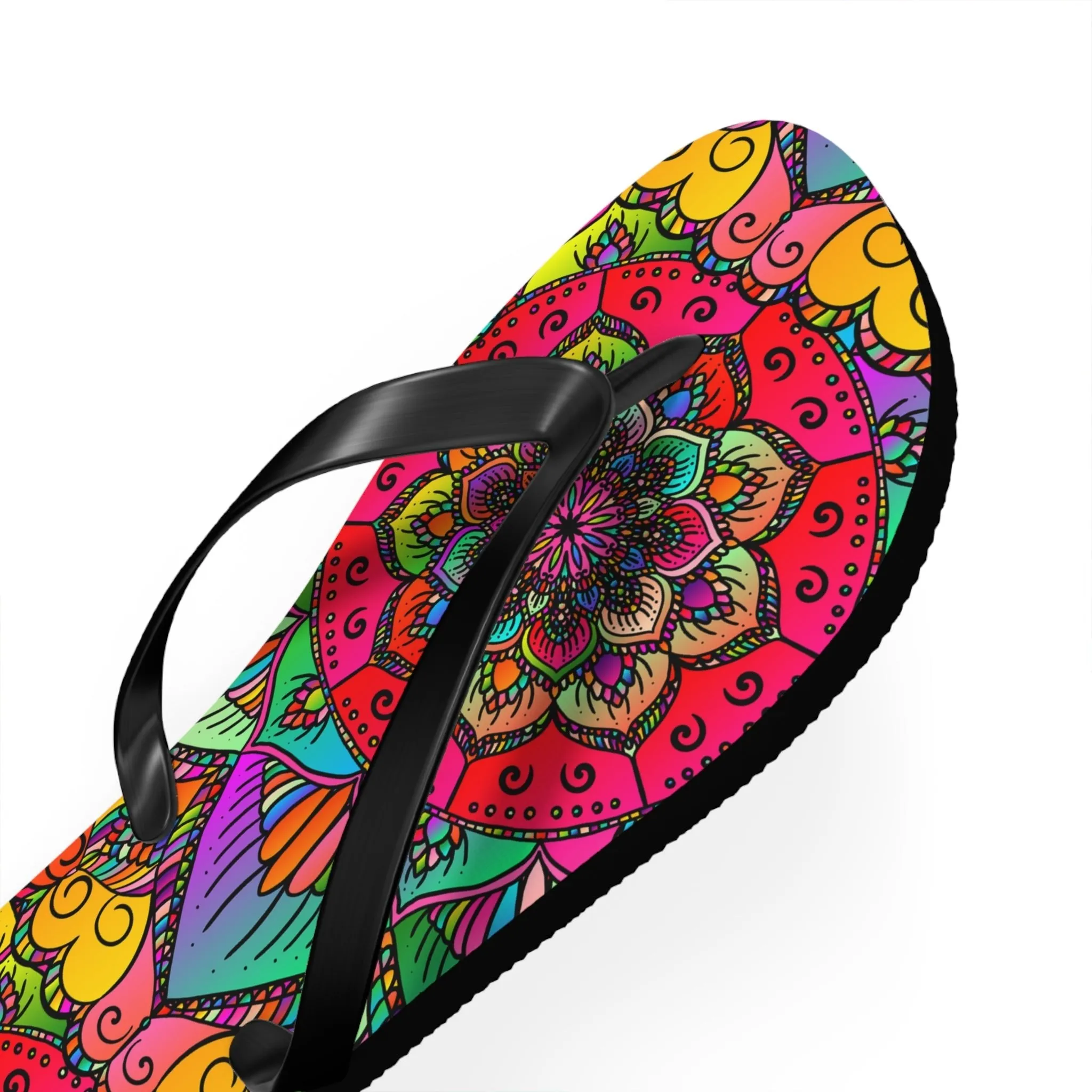 Vibrant Mandala Flip Flops - Summer Style