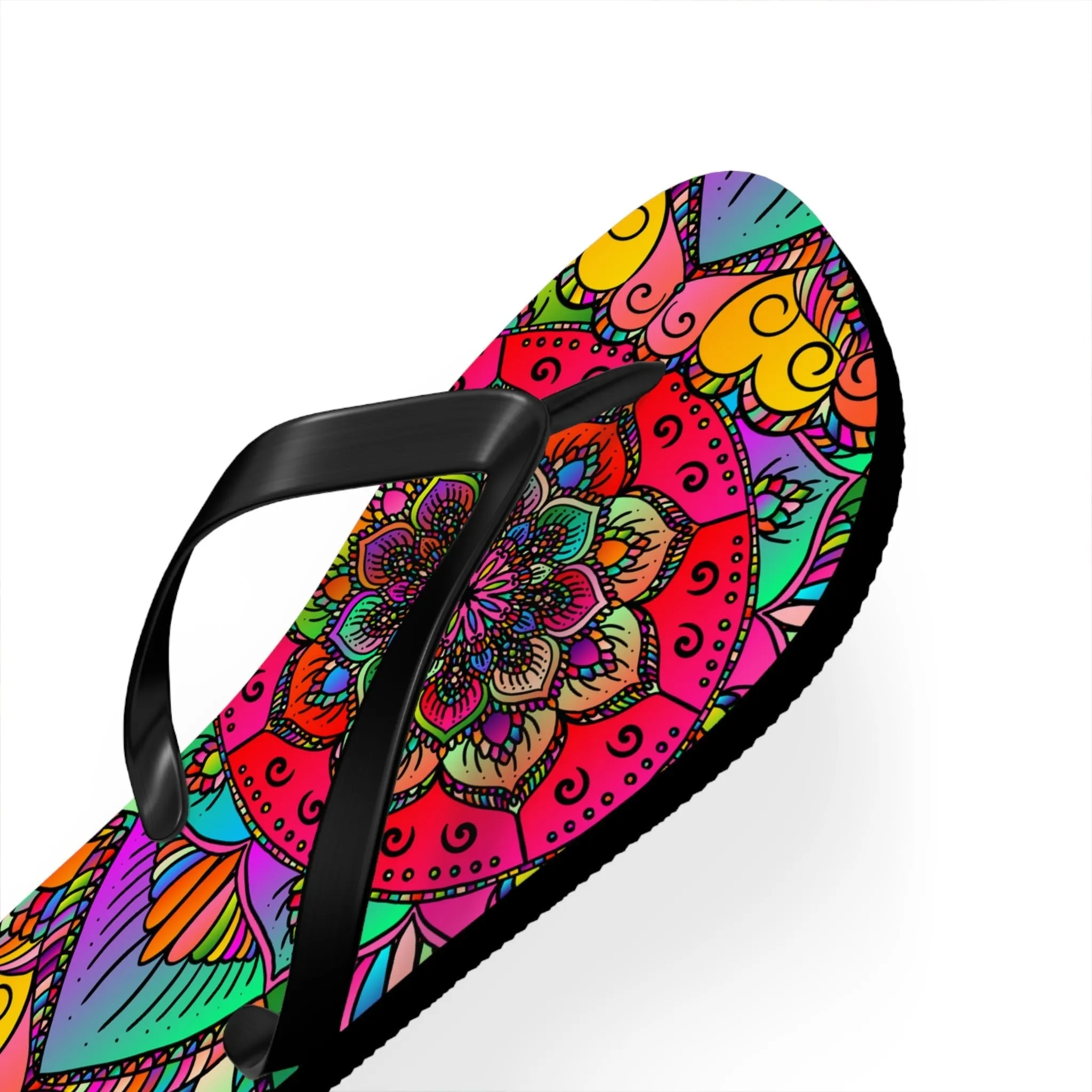 Vibrant Mandala Flip Flops - Summer Style