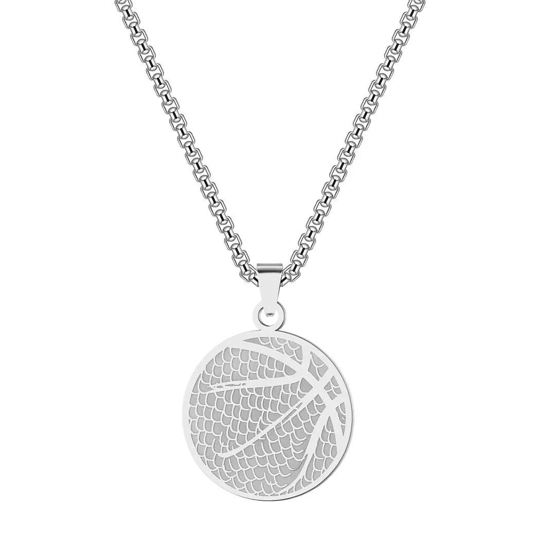 Wannee 2023 Western Hot Design Stainless Steel Pendant Necklace Basketball Pendant Necklace Men Women Sports Jewelry