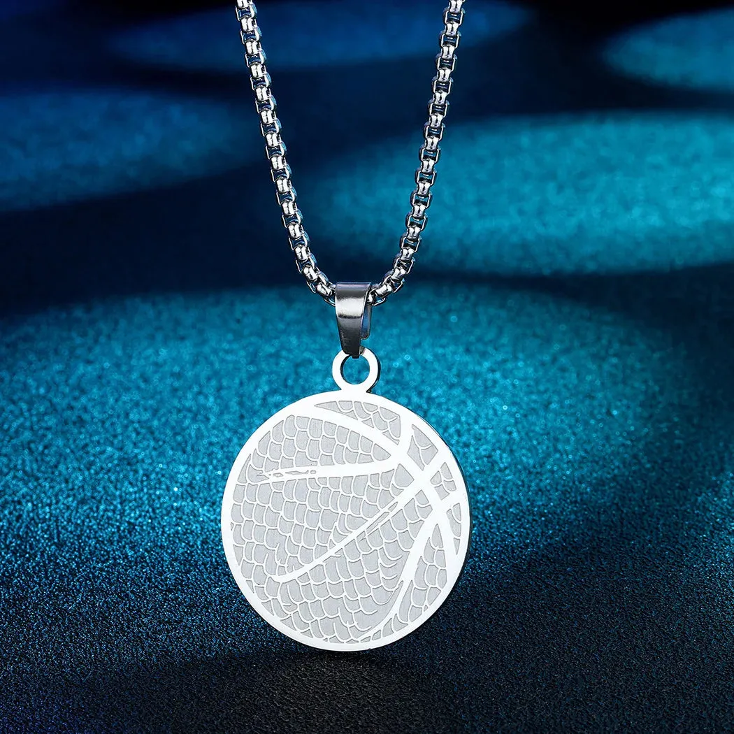 Wannee 2023 Western Hot Design Stainless Steel Pendant Necklace Basketball Pendant Necklace Men Women Sports Jewelry