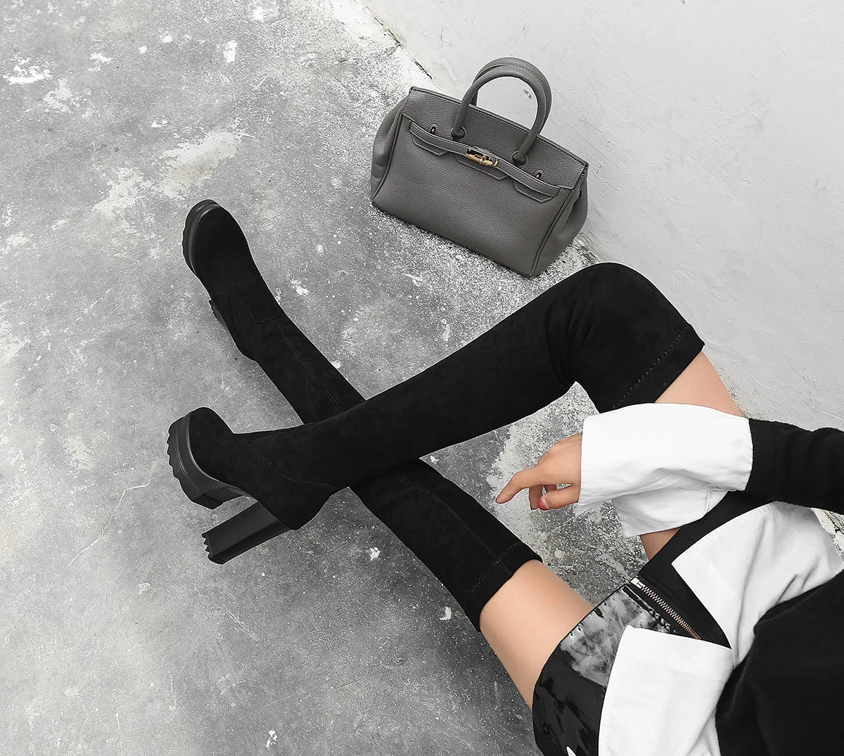 Winter Fashion Thick Heel Thick Sole Super High Heel Knee High Boots