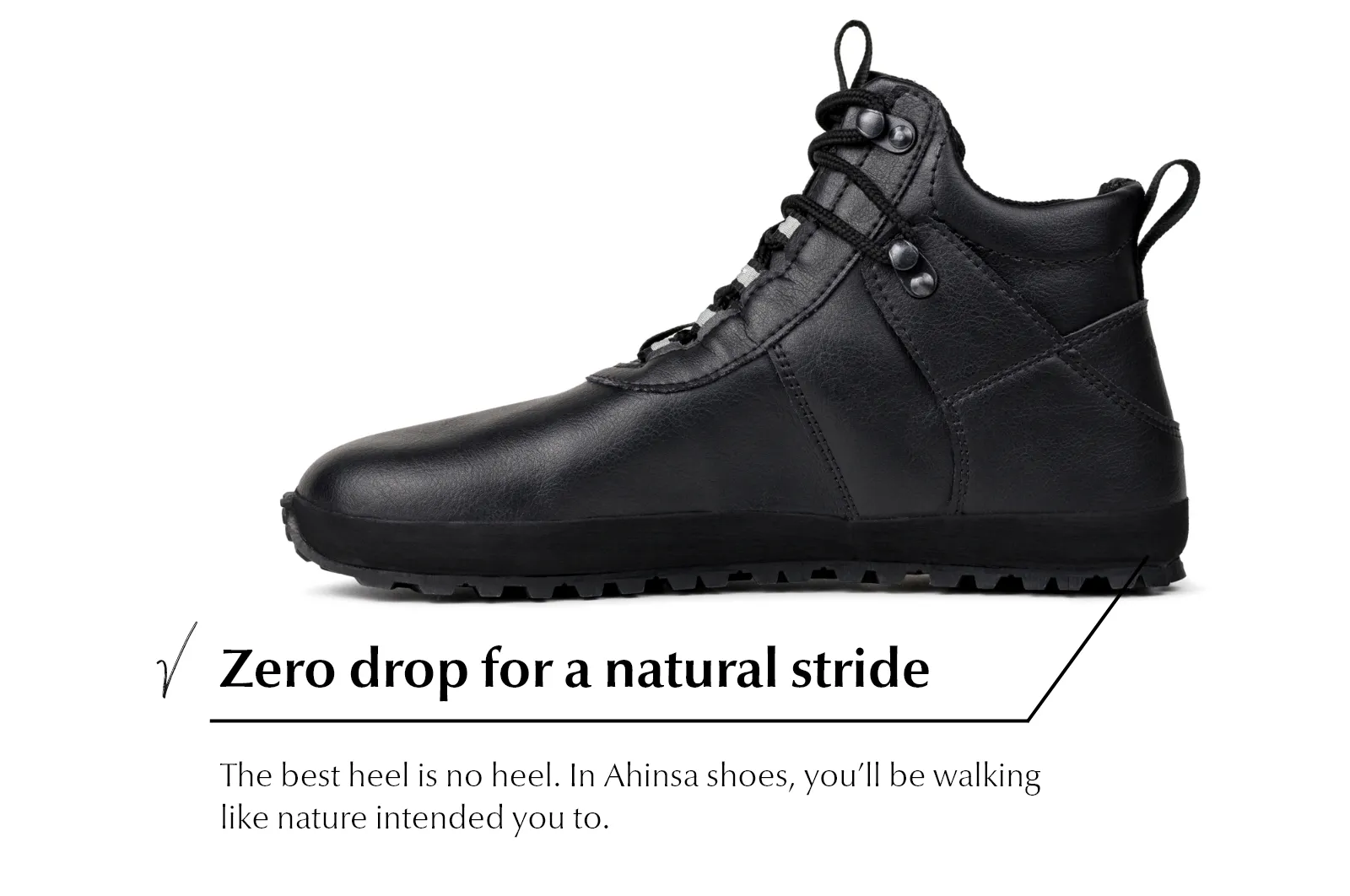 Women's Hiker black barefoot ankle trekking boots