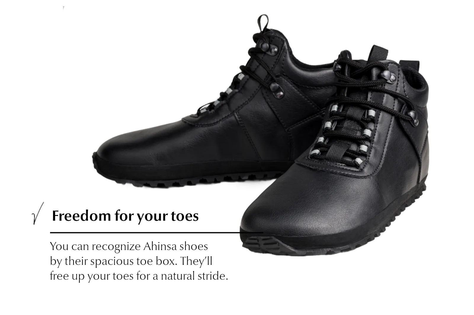 Women's Hiker black barefoot ankle trekking boots